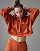 bluza z kapturem damska Pomarańczowa bluza bawełniana krótka