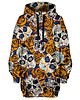 bluza z kapturem damska Bluza Oversize Tunika DR.CROW Skull Tatoo Honey