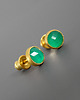 kolczyki pozłacane Kolczyki z zielonym agatem, srebro pozłacane