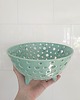 miski i misy Ceramiczny durszlak na owoce duży miętowy