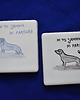 podkładki do kuchni Kafle ręcznie malowane- podkładki ceramiczne jamniki