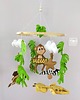 karuzele i girlandy do łóżeczka Karuzela safari z imieniem, zebra, żyrafa, lew i małpka handmade