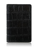 pokrowce i etui - różne Etui na karty czarne skórzane z tłoczeniem croco eleganckie RFID