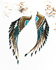 kolczyki szklane Kolczyki z koralików skrzydła sójki