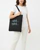 torby na zakupy Bawełniana torba z afirmacją w kolorze czarnym WDECH... WYDECH...
