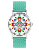zegarki damskie Zegarek - Folkowa mandala - silikonowy, turkus