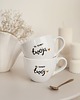 kubki Zestaw 2 Białych Kubków Porcelanowych 500 ml - Napisy Na Zawsze Twój Na Zawsz