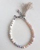 bransoletki z kamieni naturalnych Bransoletka MULTI opal indyjski różowy, howlit, lniany chwost