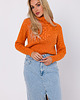 swetry damskie  Sweter z golfem-pomarańczowy(M-771)