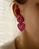 kolczyki z masy plastycznej Wiszące łańcuszki serca edycja walentynkowa