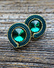 kolczyki soutache Zielono-złote kolczyki soutache