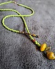 chokery Boho, uroczy naszyjnik z drobnych koralików z cytryną, PREZENT handmade