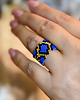 pierścionki - różne Kobaltowy pierścionek we wzór węża handmade, ręcznie pleciony