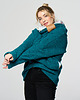 swetry damskie  Sweter oversize CANADA  turkus/łąka