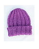 czapki damskie Czapka beanie  fiolet z wełną moher