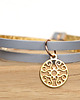 bransoletki skórzane flo light grey floral gold