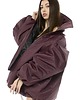 kurtki damskie Kurtka typu bomber oversize burgundowy