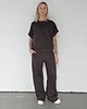 komplety damskie Chiara oversizowy komplet bezrękawnik i spodnie wide leg Chocolate