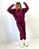 komplety damskie Sempre Tu / burgundowy komplet dresowy