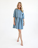 sukienki mini damskie Lniana Sukienka DAISY DUSTY BLUE