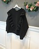 bluza bez kaptura damska Bluza czarna z falbankami ANGEL