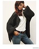 kardigany damskie Grafitowy kardigan oversized  merino bulky