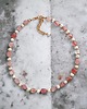 chokery Kwarc truskawkowy & PERŁY - naszyjnik.