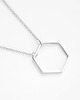 srebrne naszyjniki Rhodium Plated Hexagon Necklace