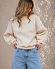 bluza bez kaptura damska Soft Spot / kremowa ciepła bluza basic