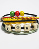 bransoletki drewniane Bransoletka - Love rasta - rzemienie, drewniane koraliki