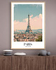 plakaty Retro plakat podróżniczy - Francja - Paryż - pamiątka, prezent