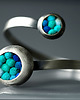 bransoletki wire wrapping Srebrna regulowana bransoletka TURQUOISE MENANGE