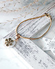 bransoletki złote POZŁACANA BRANSOLETKA Z ZAWIESZKĄ golden snowflake on pearl
