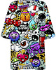 t-shirt damskie DR.CROW T-shirt Damski Oversize Graffiti Bizarre