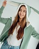 bluza z kapturem damska Bluza damska z kapturem z uszami królika na zamek zielona