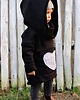 bluzy dla dziewczynki Czarna  bluza dla dziewczynki z sercem