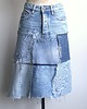 spódnice mini Patchworkowa spódnica jeans r.38