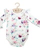 body i śpiochy niemowlęce Body niemowlęce bambusowe KIRA Fioletowe peonie