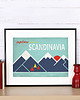 plakaty Travel poster A4, odkryj Skandynawię, explore