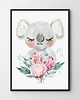 obrazy i plakaty Miś Koala w kwiatach - plakat dla dziecka