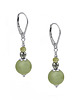 kolczyki z kamieniami Eleganckie kolczyki z zielonym jadeitem 10mm srebro 925