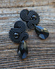 kolczyki soutache Czarne, eleganckie kolczyki sutasz