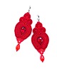 kolczyki soutache Kolczyki sutasz czerwone Verra eleganckie wieczorowe z kryształkami