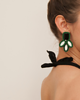 kolczyki soutache Zielony czarny biały kolczyki soutache