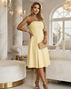 sukienki midi damskie 641-3 VIVIENNE gorsetowa rozkloszowana sukienka midi - pastelowy żółty