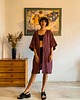 bluzki kimonowe damskie Kimono MIRA long / bakłażan