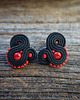 kolczyki soutache Czarno- czerwone kolczyki soutache
