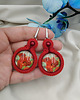 kolczyki soutache Kolczyki maki, kolczyki kwiaty, kolczyki z makami