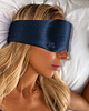 opaski na oczy Jedwabna maska do spania LIGHTS OUT Blue 100% blackout