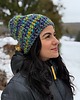 czapki damskie Kolorowa duża czapka beanie z wełną i alpaką